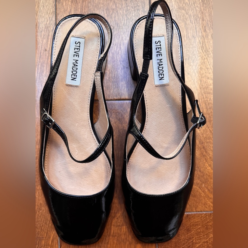 Steve Madden Marjorie Black Patent Heels